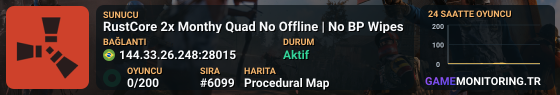 RustCore 2x Monthy Quad No Offline | No BP Wipes