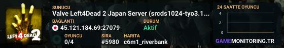 Valve Left4Dead 2 Japan Server (srcds1024-tyo3.144.65)
