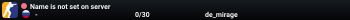 Name is not set on server