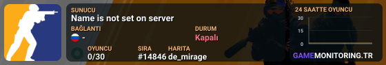 Name is not set on server