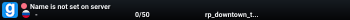Name is not set on server