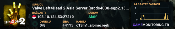 Valve Left4Dead 2 Asia Server (srcds4030-sgp2.154.196)